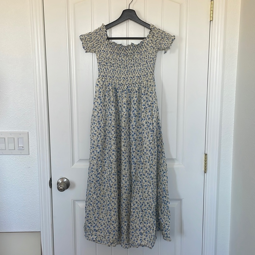 UO Emily Smocked Midi Dress